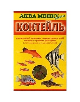 Аква Меню Коктейль 15гр 60 шт. ежедневный корм для рыб 2 в 1 купить  зоотовары для животных