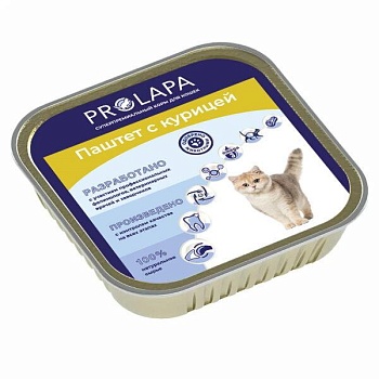 Prolapa ламистер полнорационный консервированный корм паштет с курицей для кошек 16х100г купить  зоотовары для животных