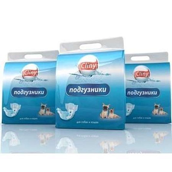 Cliny Подгузники для Собак и Кошек 8-16Кг Размер L 8Шт. купить  зоотовары для животных