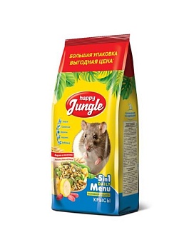 HAPPY JUNGLE Корм для декоративных крыс 900гр купить  зоотовары для животных