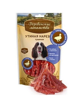 Деревенские Лакомства 100 % Мяса Утиная Нарезка Сушеная для Собак 90г купить  зоотовары для животных