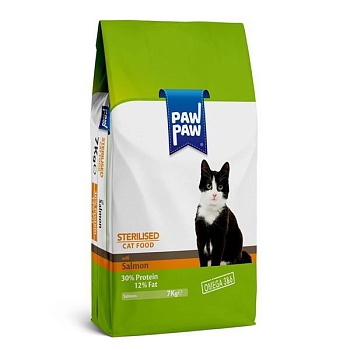 Pawpaw Sterilised Cat Food with Salmon сухой корм для стерилизованных кошек с лососем 7кг купить  зоотовары для животных