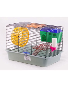 Клетка Вака 2-х ярусная комплект (домик и миска) 385х275х265см (18583) купить  зоотовары для животных
