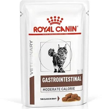 ROYAL CANIN GASTROINTESTINAL пауч ветеринарная диета для кошек при нарушении пищеварения, в период реабилитации и при истощении 28х85г купить  зоотовары для животных