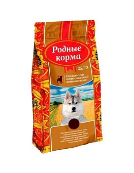 РОДНЫЕ КОРМА сухой корм для взрослых собак с высокой активностью 10кг купить  зоотовары для животных