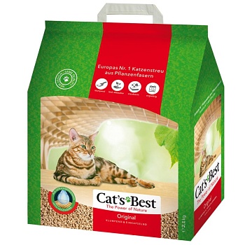 Cat's Best Original Древесный комкующийся наполнитель 2.1кг купить  зоотовары для животных