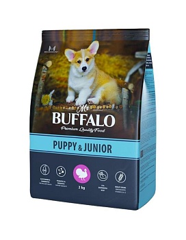 Mr.Buffalo PUPPY & JUNIOR сухой корм для щенков и юниоров с индейкой 2кг купить  зоотовары для животных