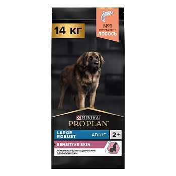 PRO PLAN Adult Large Robust Sensitive сухой корм для собак крупных пород с мощным телосложением от 25 кг Лосось 14 кг купить  зоотовары для животных