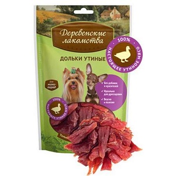 Деревенские Лакомства для Мини-Пород Дольки Утиные 55г купить  зоотовары для животных