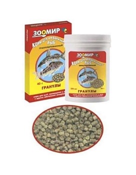 ЗООМИР Гранулы корм для донных рыб и земноводных коробка 40 г 10шт купить  зоотовары для животных