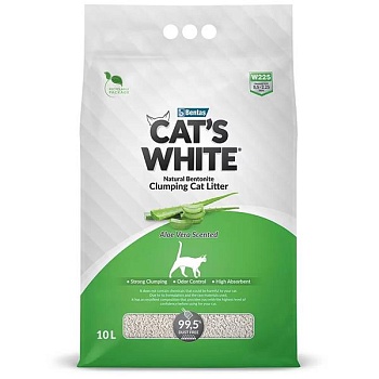 Наполнитель Cat's White Aloe Vera комкующийся с ароматом алоэ вера 10л купить  зоотовары для животных