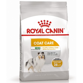 ROYAL CANIN Mini Coat Care корм для собак мелких пород с тусклой и сухой шерстью 1кг купить  зоотовары для животных