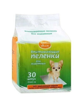 Чистый Хвост Впитывающие Пеленки для Животных 45Х60См 30шт купить  зоотовары для животных