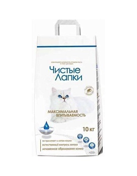 Чистые Лапки Комкующийся Наполнитель 10кг купить  зоотовары для животных