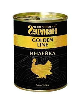 Четвероногий Гурман Золотая Линия для Cобак Индейка натуральная в Желе 12х340г купить  зоотовары для животных