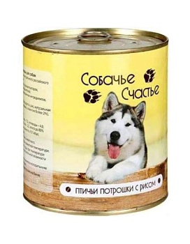 Собачье Счастье Птичьи Потрошки с Рисом 12х750 купить  зоотовары для животных