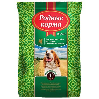 РОДНЫЕ КОРМА сухой корм для взрослых собак ягненок с рисом 16.38кг купить  зоотовары для животных