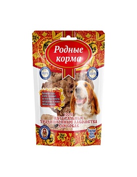 РОДНЫЕ КОРМА Традиционные лакомство для собак лёгкое говяжье 15гр купить  зоотовары для животных