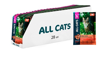 ALL CATS для кошек тефтельки с говядиной в соусе 28х85г купить 
