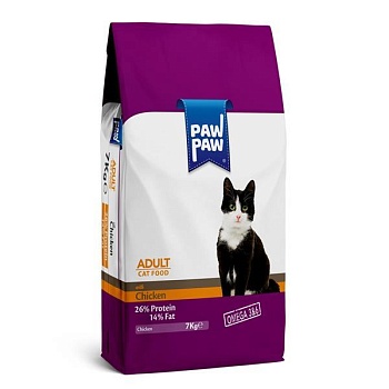 Pawpaw Adult Cat Food with Chicken сухой корм для кошек с курицей 7кг купить  зоотовары для животных