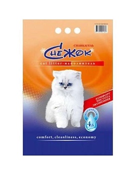 Наполнитель для кошек Снежок Силикагель 4л купить  зоотовары для животных