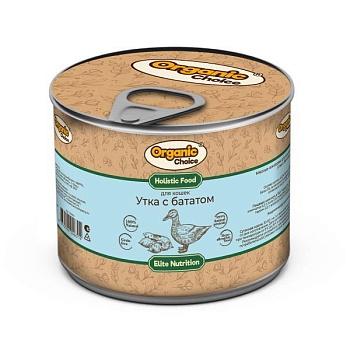 Organic Сhoice консервы для кошек утка с бататом 12х240г купить  зоотовары для животных