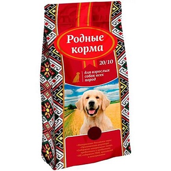 РОДНЫЕ КОРМА сухой корм для взрослых собак всех пород 10кг купить  зоотовары для животных