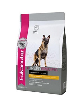 EUKANUBA BREED SPECIFIC GERMAN SHEPHERD ADULT сухой корм для взрослых собак породы Немецкая Овчарка 10кг купить  зоотовары для животных
