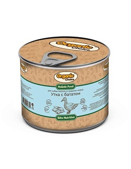 Organic Сhoice консервы для собак мелких и средних пород утка с бататом 12х240г купить  зоотовары для животных