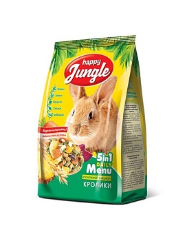 HAPPY JUNGLE Корм для кроликов 400гр купить  зоотовары для животных
