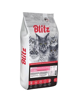 Blitz Сухой Корм для Взрослых Кошек Ягненок 10кг купить  зоотовары для животных