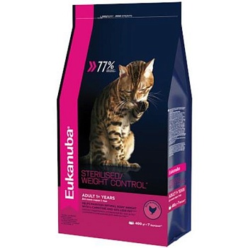EUKANUBA ADULT STERILISED WEIGHT CONTROL сухой корм для взрослых кошек с избыточным весом и стерилизованных 1,5кг купить  зоотовары для животных