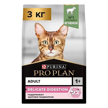 PRO PLAN `Delikate` Ягненок с комплексом OPTIRENAL для кошек с чувствительным пищеварением 3 кг купить  зоотовары для животных