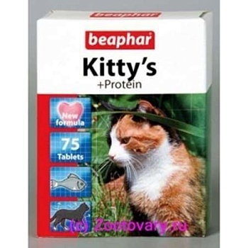 Beaphar 12579 Kittys+Protein Витамины для Кошек с Протеином 180 Таб. купить  зоотовары для животных