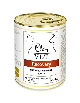 CLAN VET RECOVERY диетические консервы для собак и кошек Восстановительная диета 12х340гр купить  зоотовары для животных