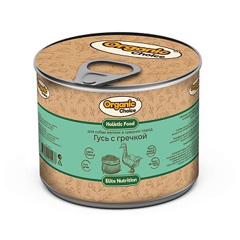 Organic Сhoice консервы для собак мелких и средних пород гусь с гречкой 12х240г купить  зоотовары для животных