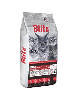 BLITZ ADULT CAT BEEF сухой корм для взрослых кошек Говядина 10кг купить  зоотовары для животных