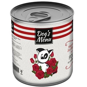 Dog`s Menu консервы для собак Ростбиф из говядины и рубца 9х750г купить  зоотовары для животных