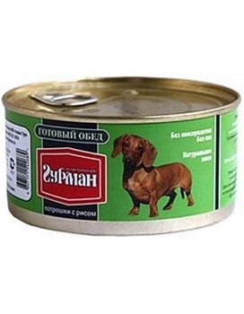 Четвероногий Гурман Готовый Обед для cобак Потрошки с Рисом 12х325г купить  зоотовары для животных