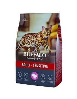 Mr.Buffalo SENSITIVE сухой корм для кошек с индейкой 10кг купить  зоотовары для животных
