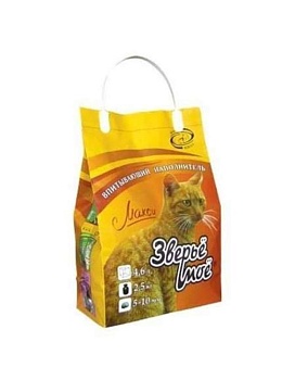 Наполнитель для кошек Зверьё Моё Минеральный Впитывающий Макси 3х5л купить  зоотовары для животных