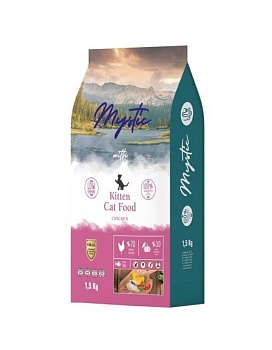 Mystic Kitten Cat Food Chicken сухой корм для котят с курицей 1,5кг купить  зоотовары для животных