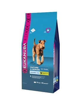 EUKANUBA MATURE & SENIOR LARGE BREED сухой корм для пожилых собак крупных пород 4кг купить  зоотовары для животных