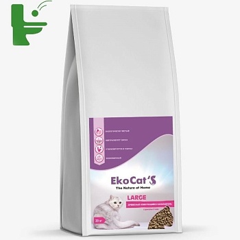 Eko Cat`s Large древесный комкующийся наполнитель 20кг купить  зоотовары для животных