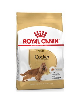 ROYAL CANIN COCKER ADULT сухой корм для собак породы Кокер-спаниель от 12 месяцев 3кг купить  зоотовары для животных
