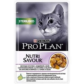 Pro Plan Nutri Savour Adult Консервы для Стерилизованных Кошек с Индейкой в желе 85гр купить  зоотовары для животных