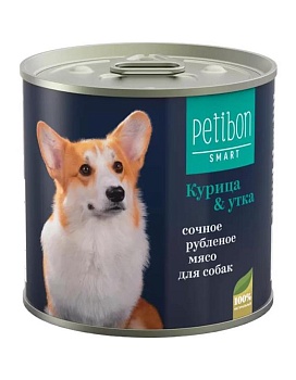 Petibon Smart консервы для собак сочное рубленое мясо с курицей и уткой 12х240г купить  зоотовары для животных