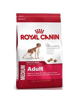 Royal Canin Medium Adult Корм для Собак Средних Пород от 12 Месяцев до 7 Лет 15кг купить  зоотовары для животных
