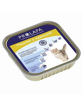 Prolapa ламистер полнорационный консервированный корм паштет с курицей для кошек 16х100г купить  зоотовары для животных