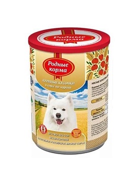 РОДНЫЕ КОРМА консервы для собак куриные кусочки в соусе по-курски 6х970г купить  зоотовары для животных
